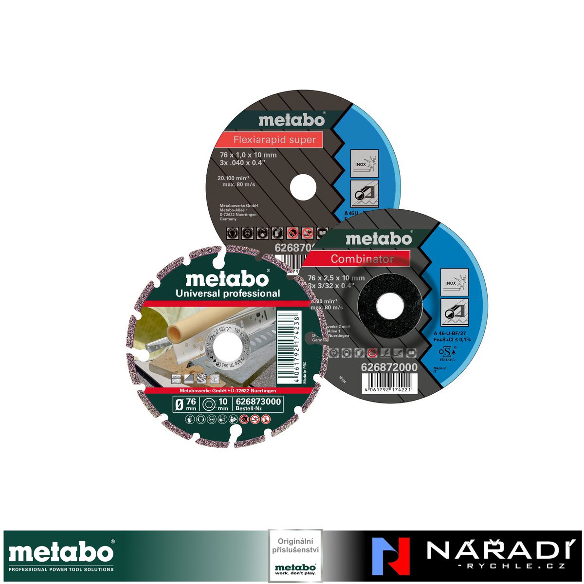 Sada kotoučů Metabo, 76 mm, 3ks