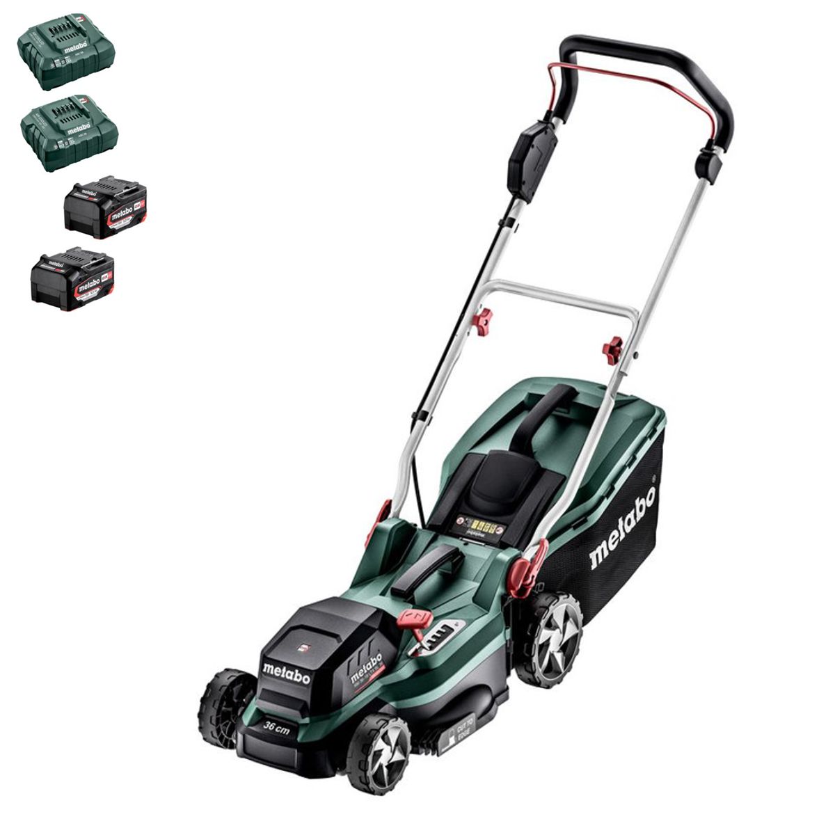 Aku sekačka Metabo RM 36-18 LTX BL 36, 2×5,2Ah
