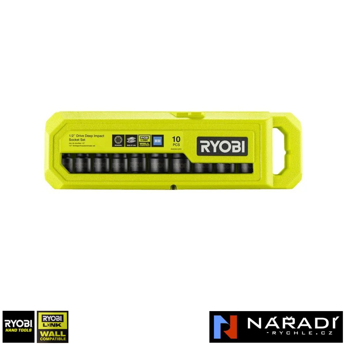 Sada rázových hlavic Ryobi RHDIS10PC, 10-dílná