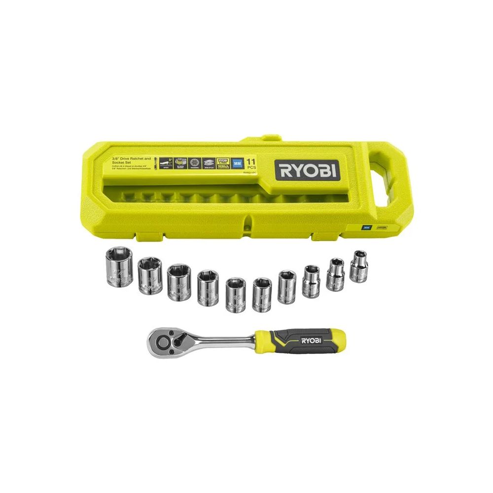 Sada ráčny 3/8" a nástavců Ryobi RHRS11PC, 11-dílná