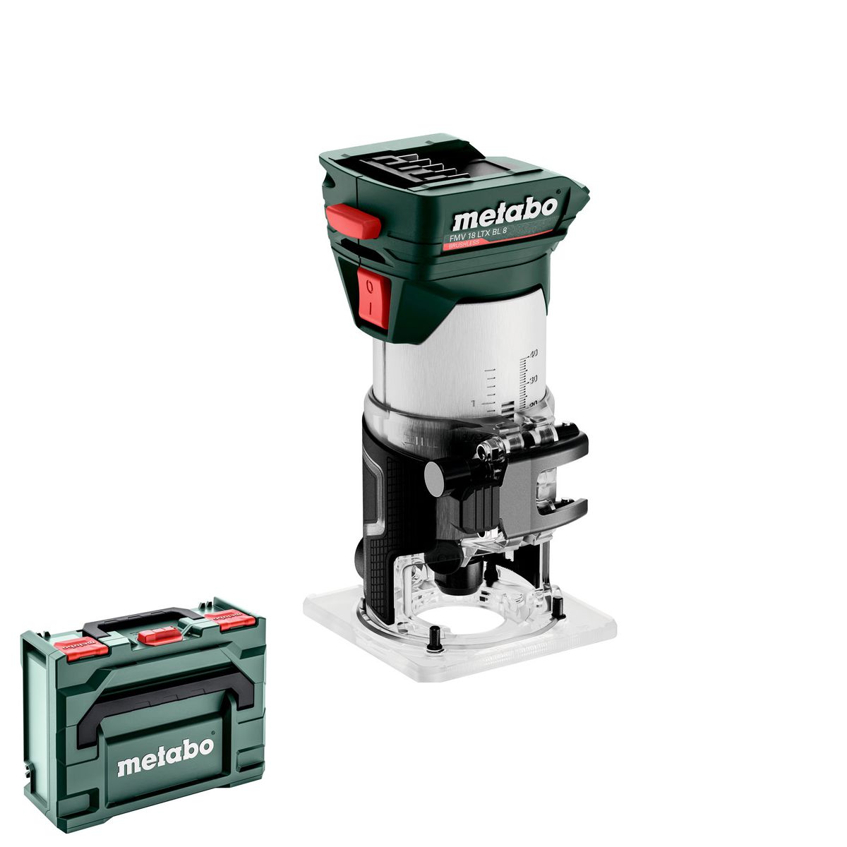 Aku horní frézka Metabo FMV 18 LTX BL 8, 18V, metaBOX