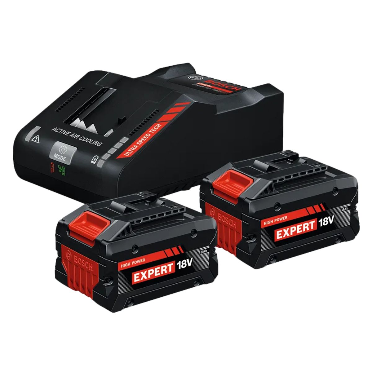 Aku set BOSCH 2× EXBA18V-80 + EXAL18V-160, 18V