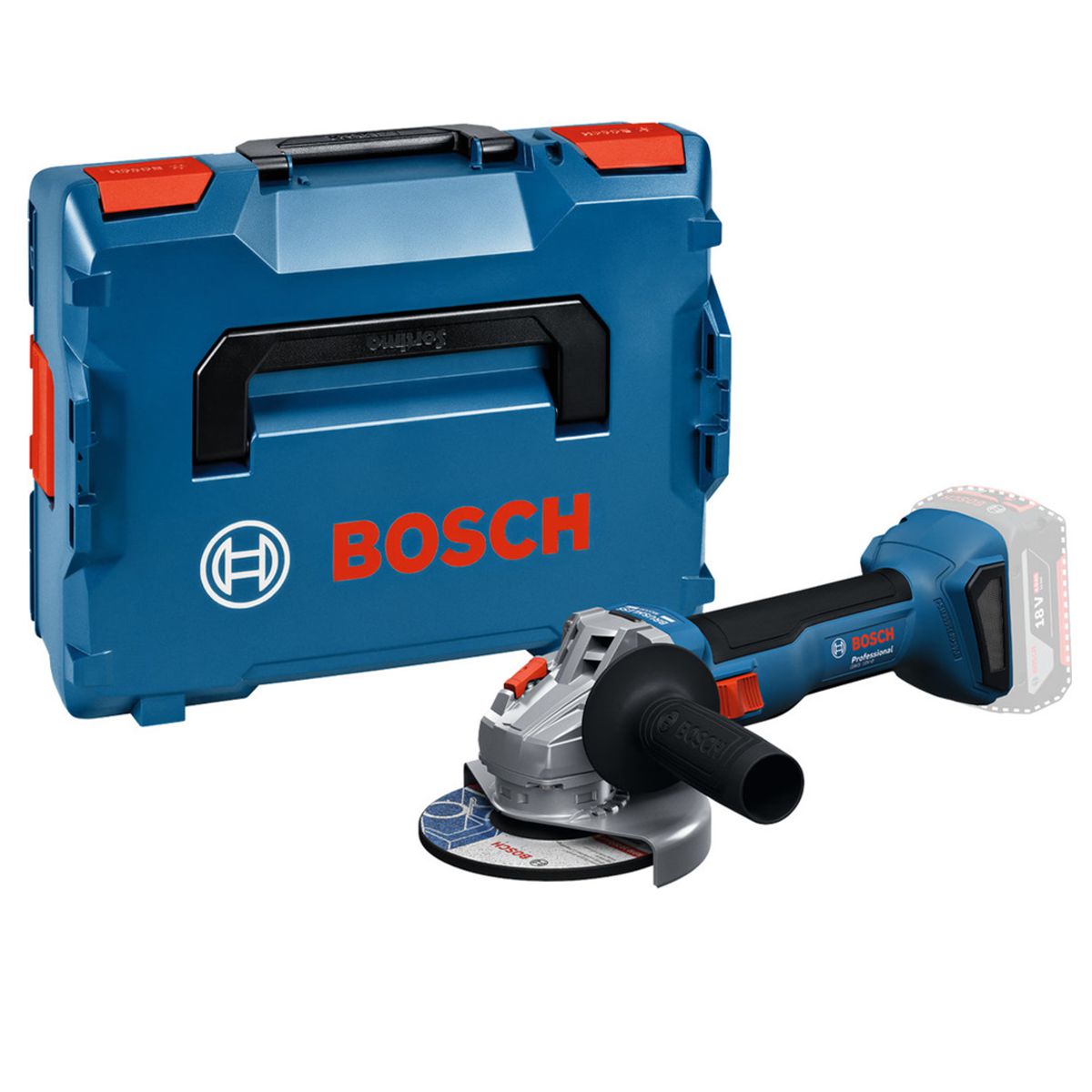 Aku úhlová bruska BOSCH PRO GWS 18V-8, 18V, L-BOXX