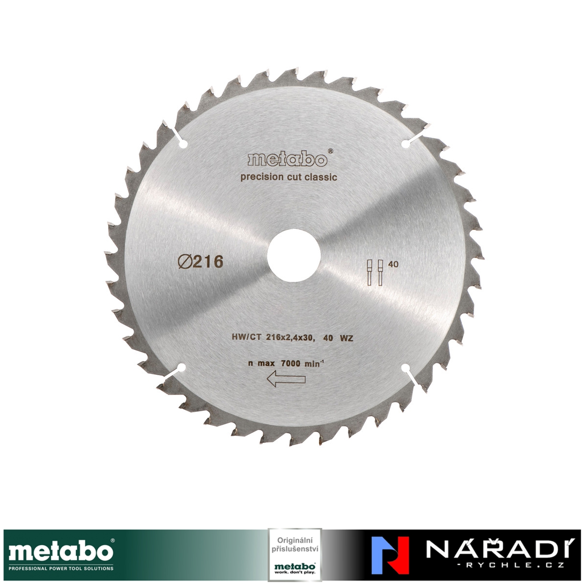 Pilový kotouč Metabo HW/CT 216×30, 40 WZ