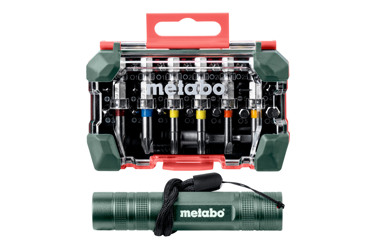 Box s bity Metabo "SP", 29-dílný + Mini Flash light
