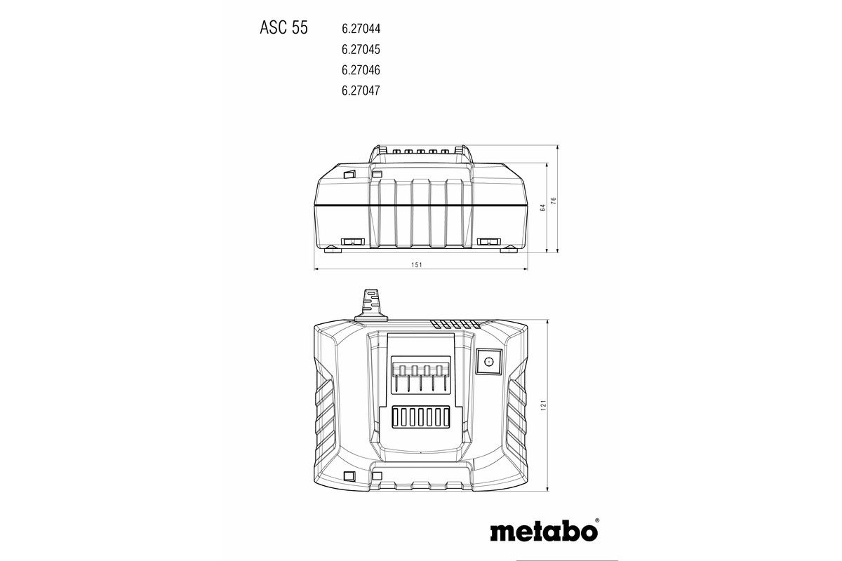 Nabíječka Metabo ASC 55, „AIR COOLED“, EU