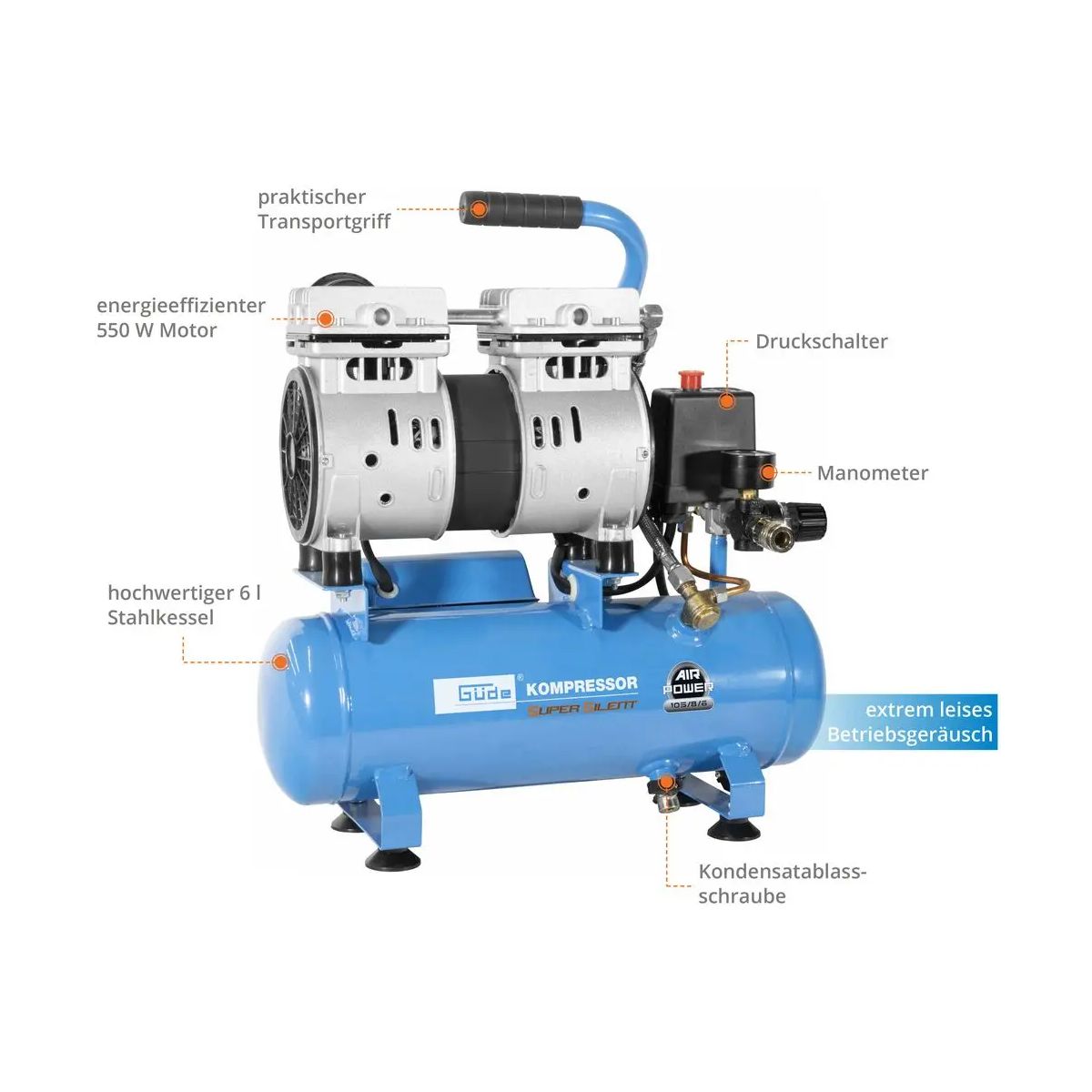 Kompresor Güde Airpower 105/8/6 SILENT