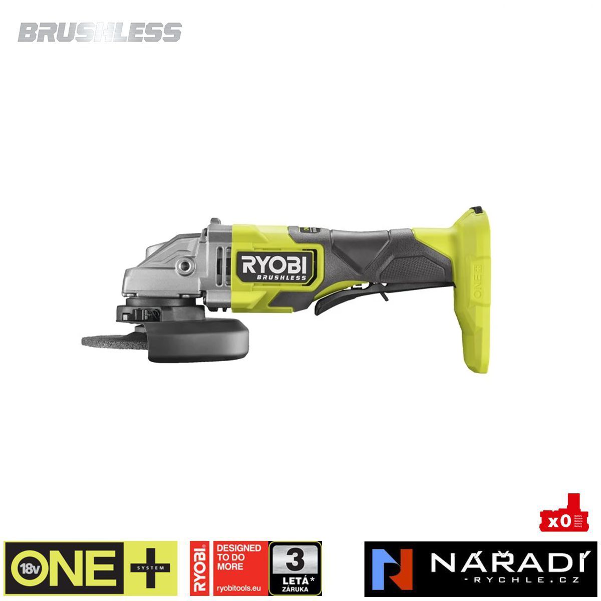 Aku úhlová bruska Ryobi RAG18BL-0, 125mm, 18V