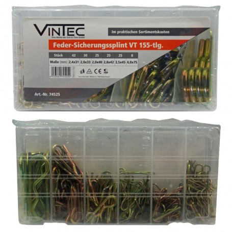 Sada pérových pojistných závlaček Vintec, 155-dílná