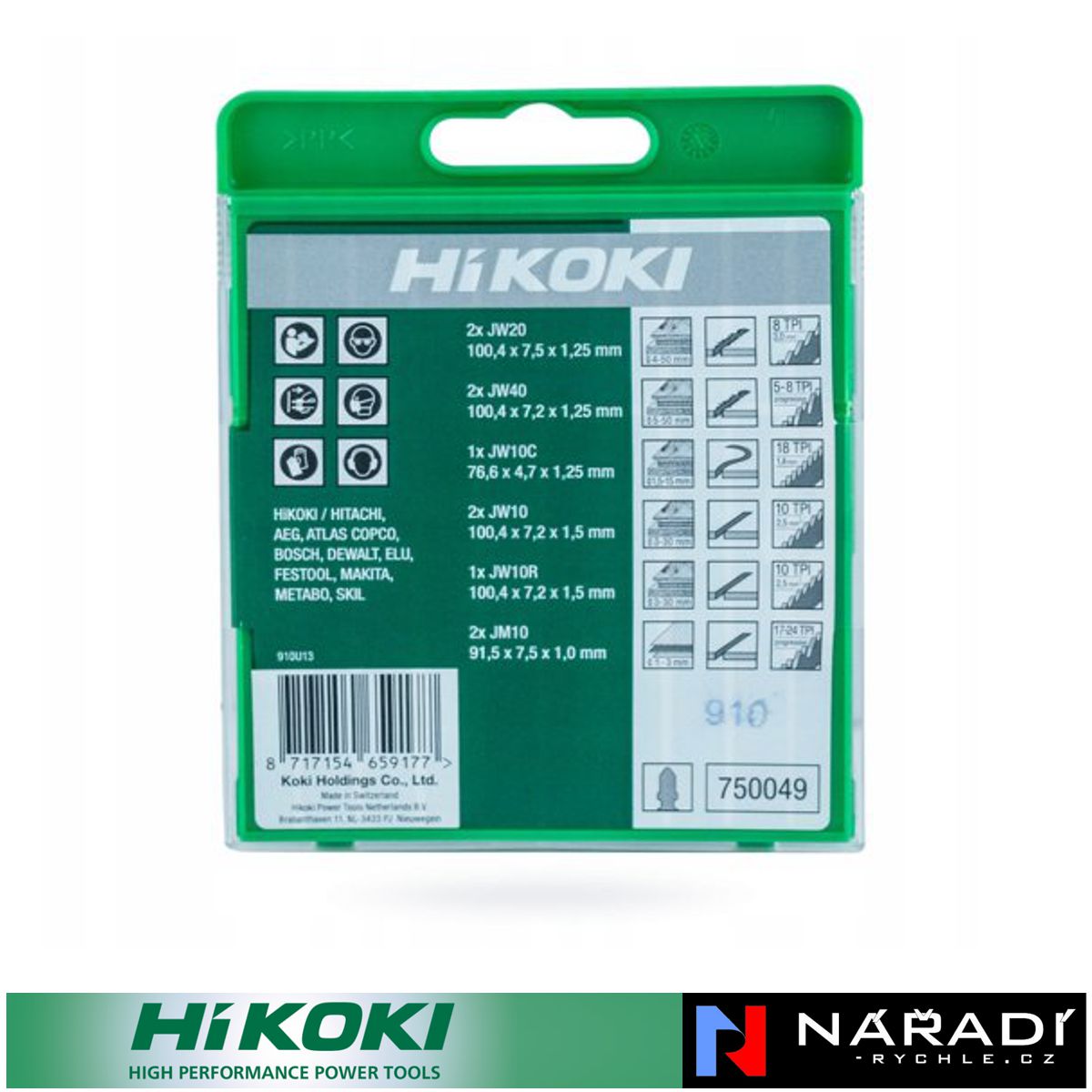 Sada plátků pro přímočaré pily HiKOKI, 10-dílná