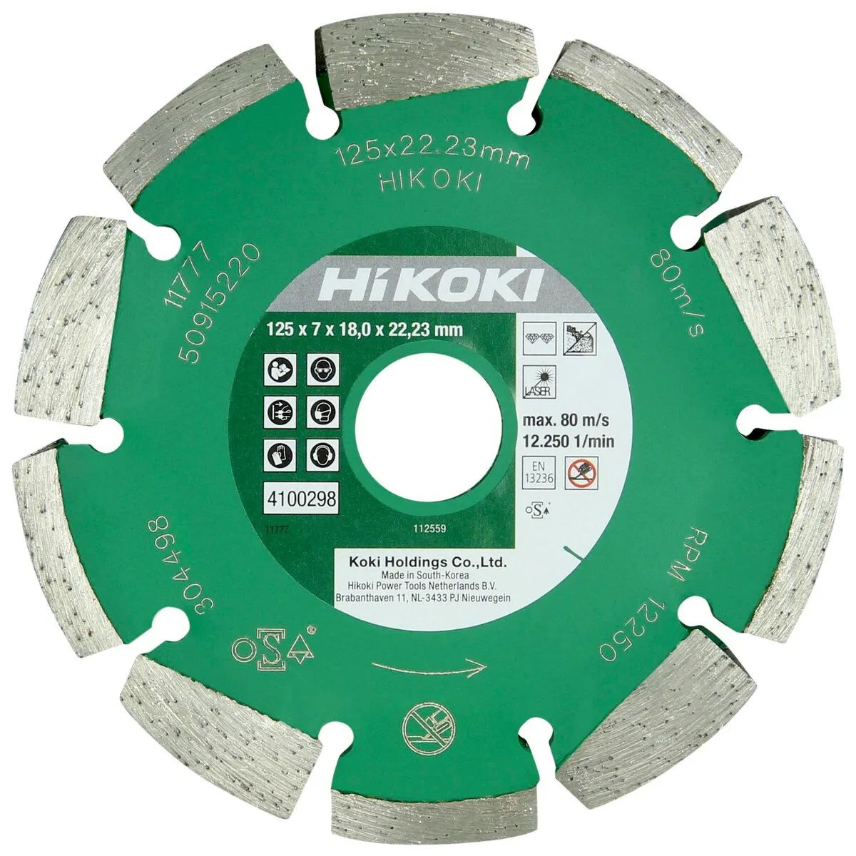 Frézovací kotouč HiKOKI, 125x28,5x22,23mm, 2-řadý