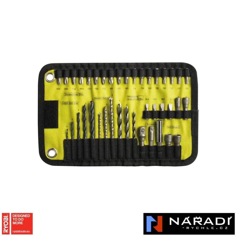 Ryobi RAK 40 RM = 40ks sada vrtáků a šroubovacích bitů