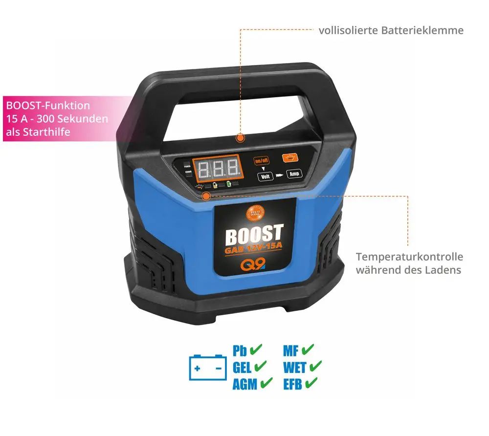 Nabíječka baterií Güde GAB 12V-15A-BOOST