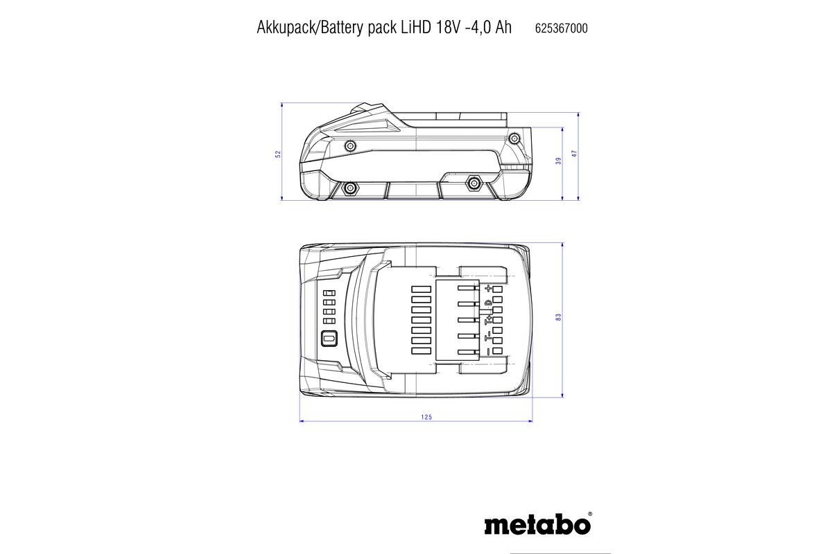 Akumulátor 4,0 Ah LiHD Metabo, 18V