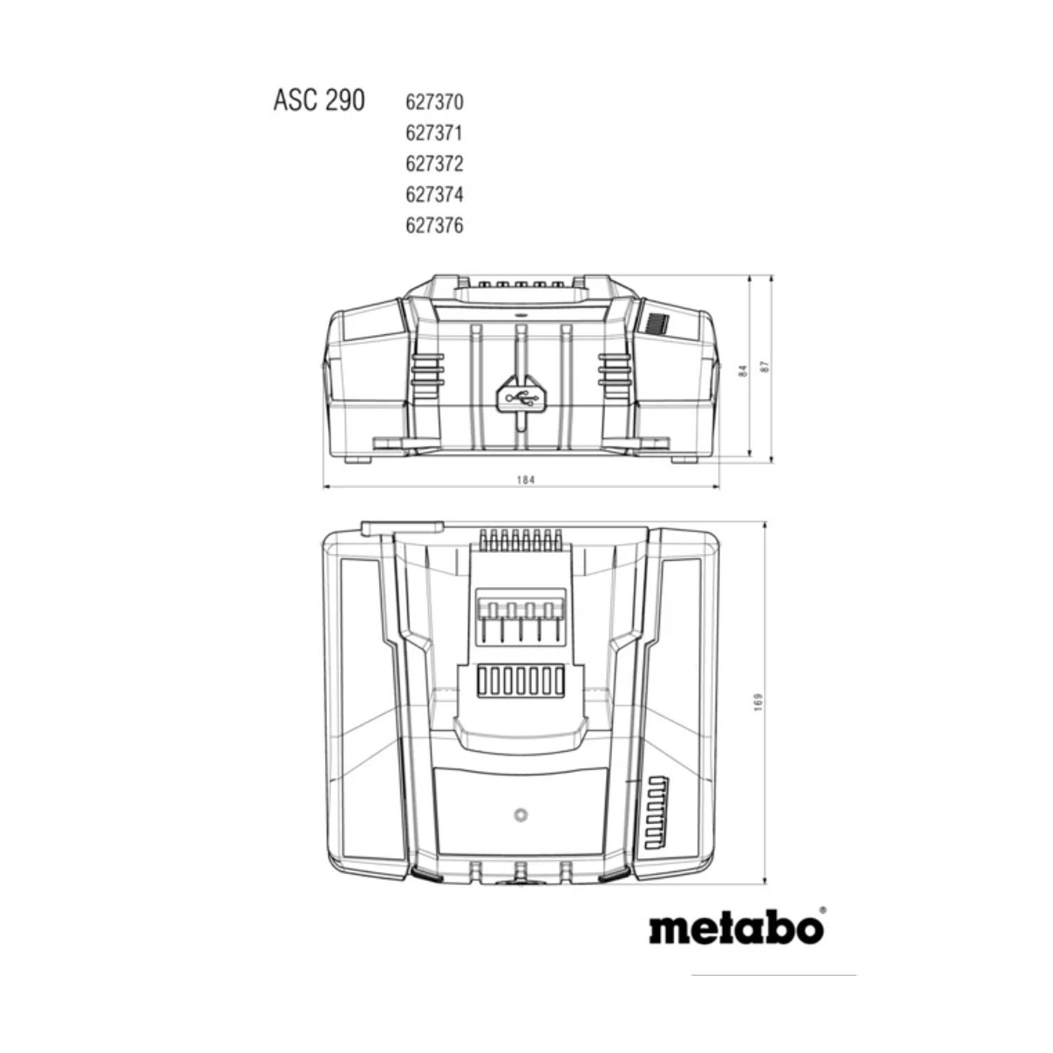 Rychlonabíječka Metabo ASC 290, 12 - 36V