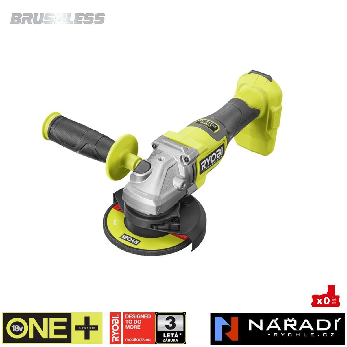 Aku úhlová bruska Ryobi RAG18BL-0, 125mm, 18V