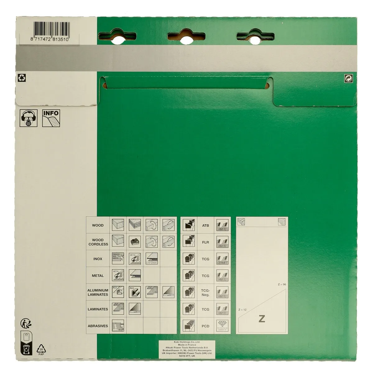 Kotouč na laminát a hliník HiKOKI 255x30 mm, 80z