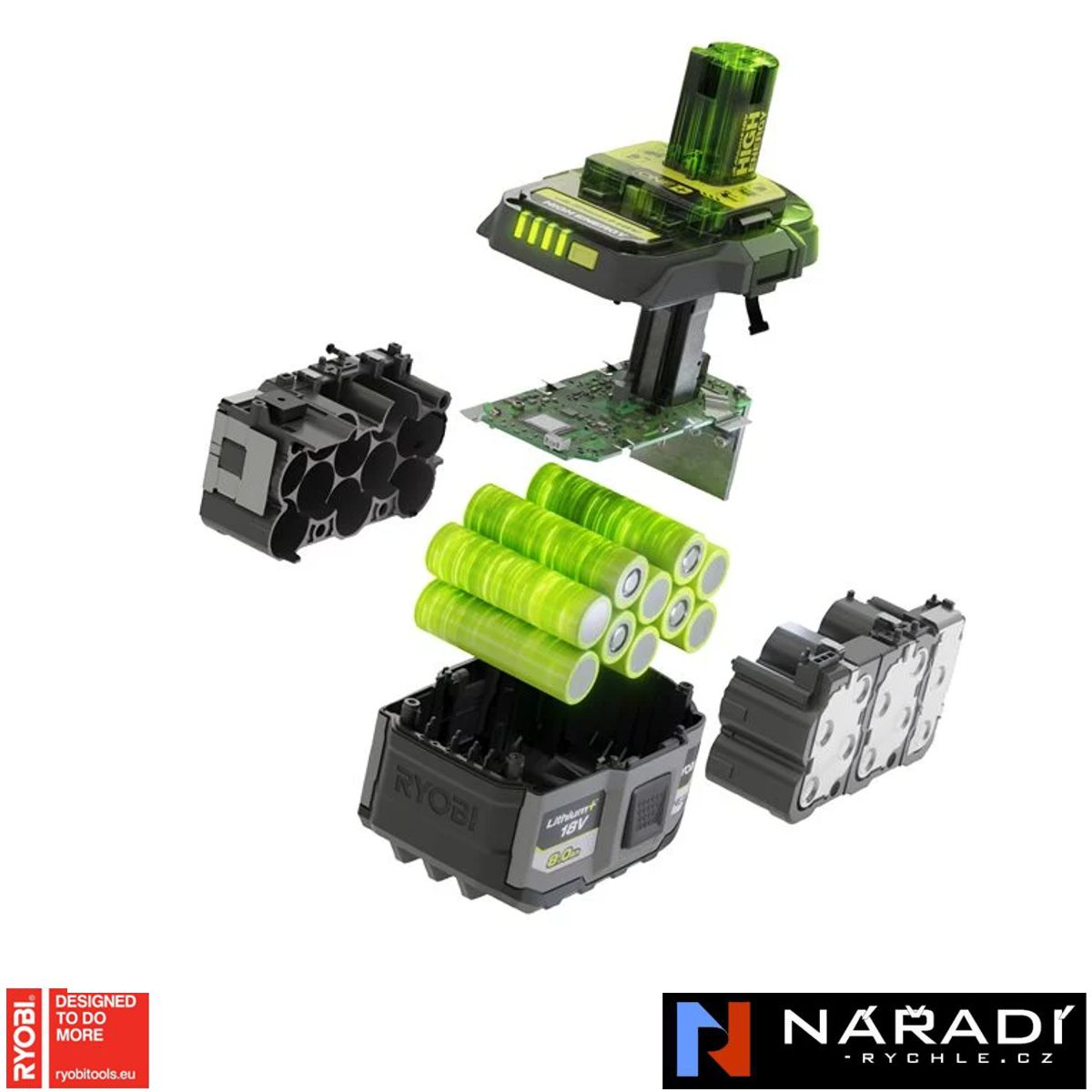 Akumulátor 8,0 Ah RYOBI RB1880T, 18V, High Energy