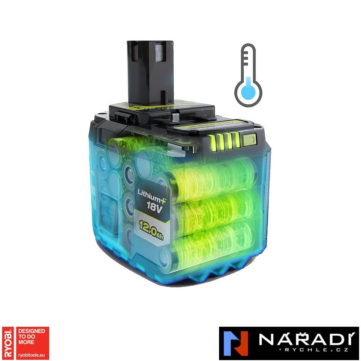 Akumulátor 12,0 Ah RYOBI RB18120T, 18V, High Energy