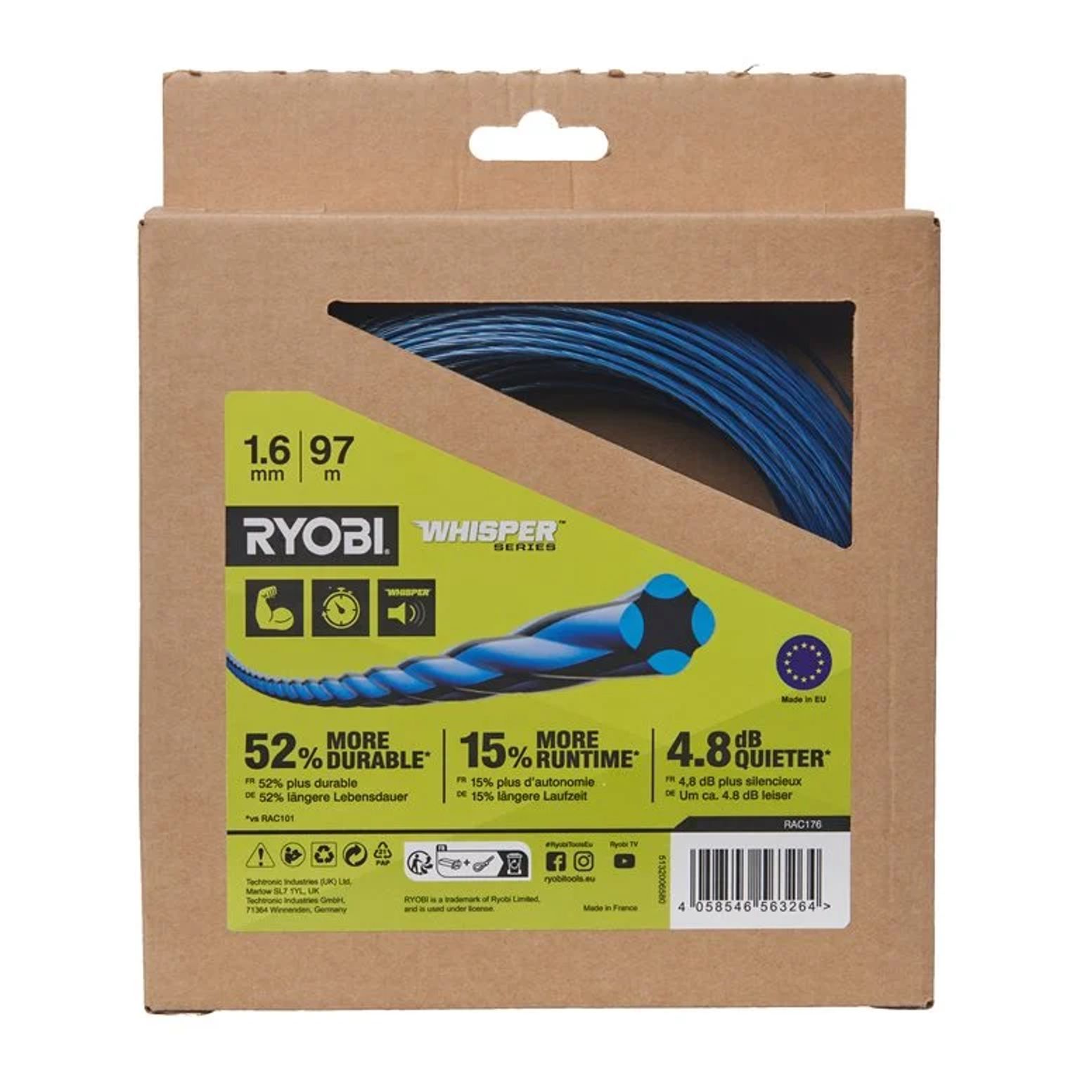 Žací 1,6mm struna Ryobi RAC176, 97m