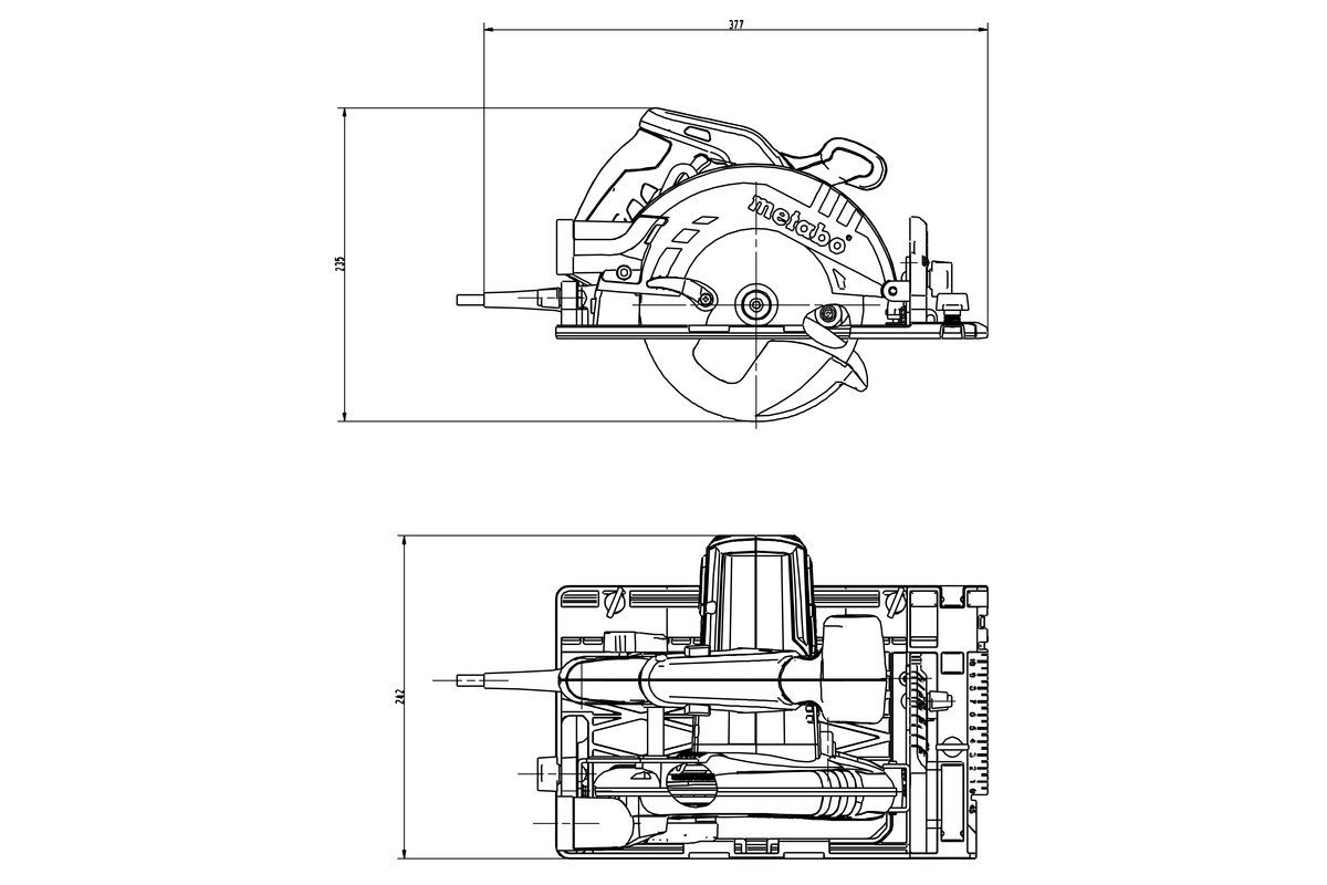 Okružní pila Metabo KS 55 FS SET, lišta, kufr