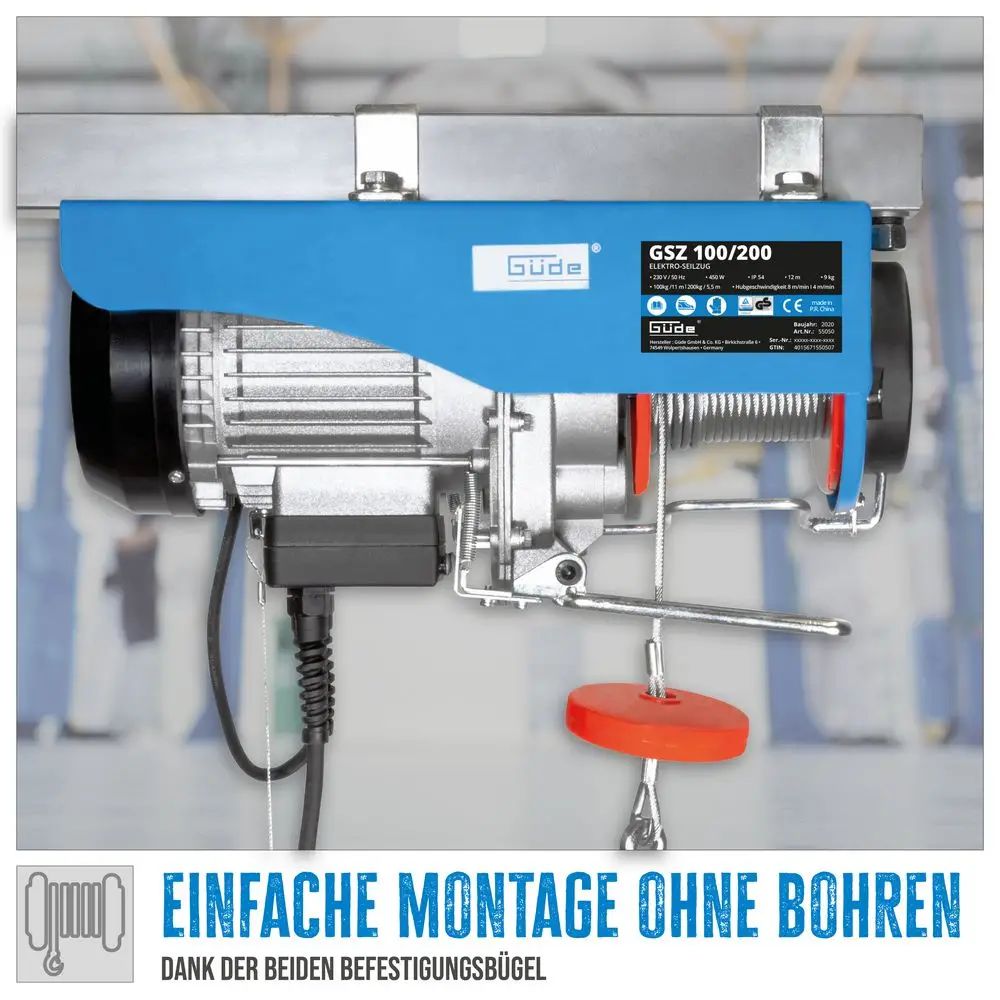 Elektrický lanový zvedák Güde GSZ 100/200