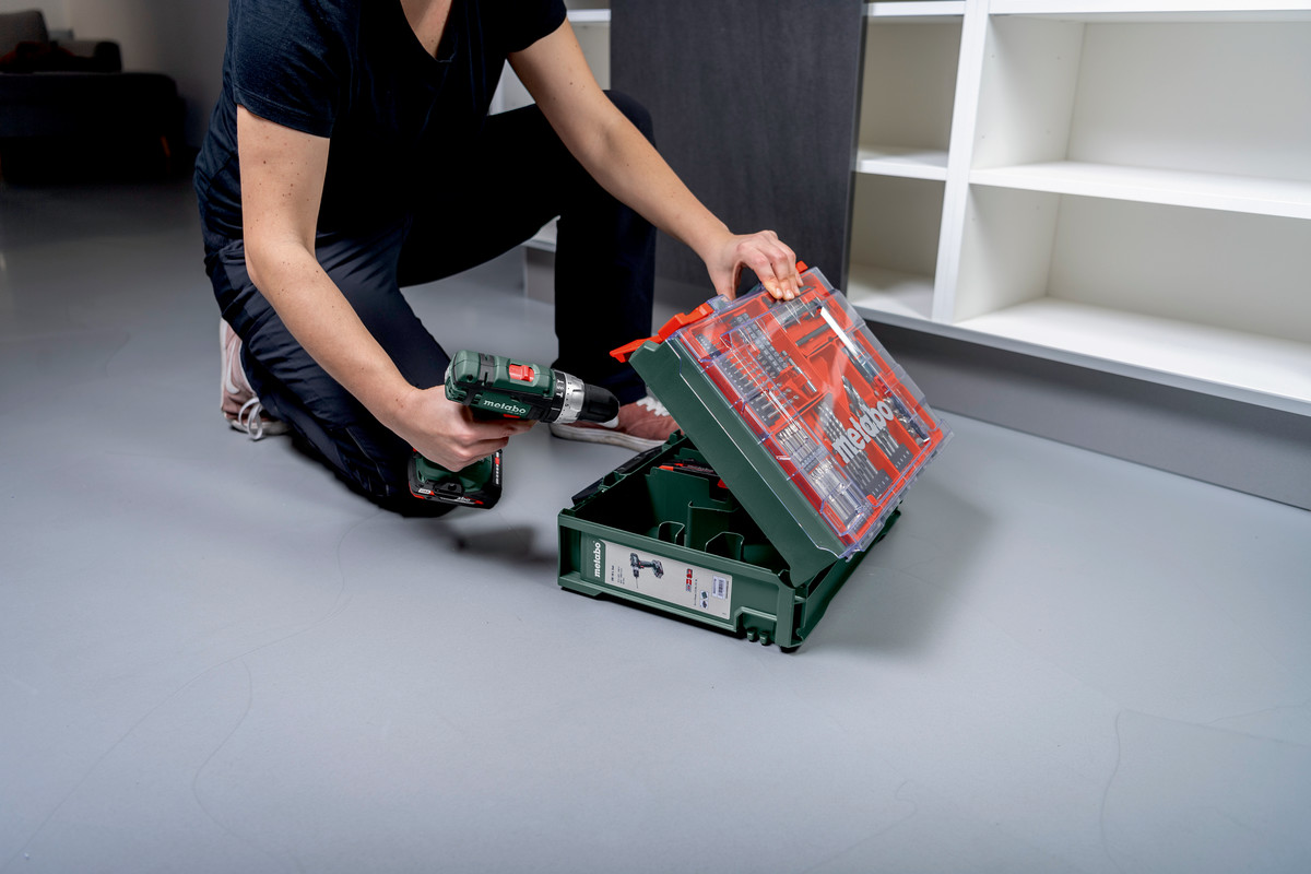Aku příklepová vrtačka Metabo SB 18 Set, 2×2Ah, 18V - Mobilní dílna