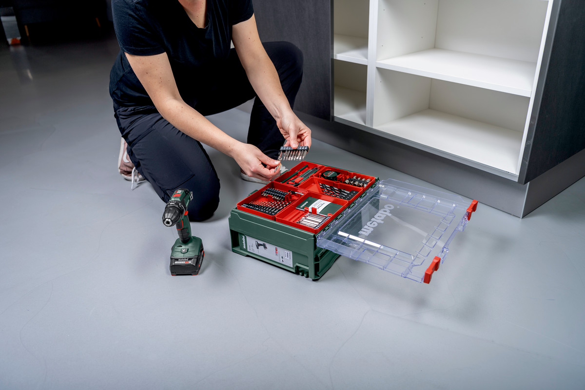 Aku vrtací šroubovák Metabo BS 18 Quick SET, 2×2Ah - Mobilní dílna