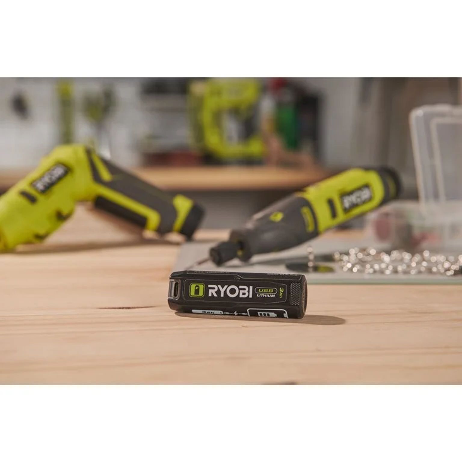 Aku set 2×3,0 Ah RYOBI RB4L30X2, 4V USB Lithium™