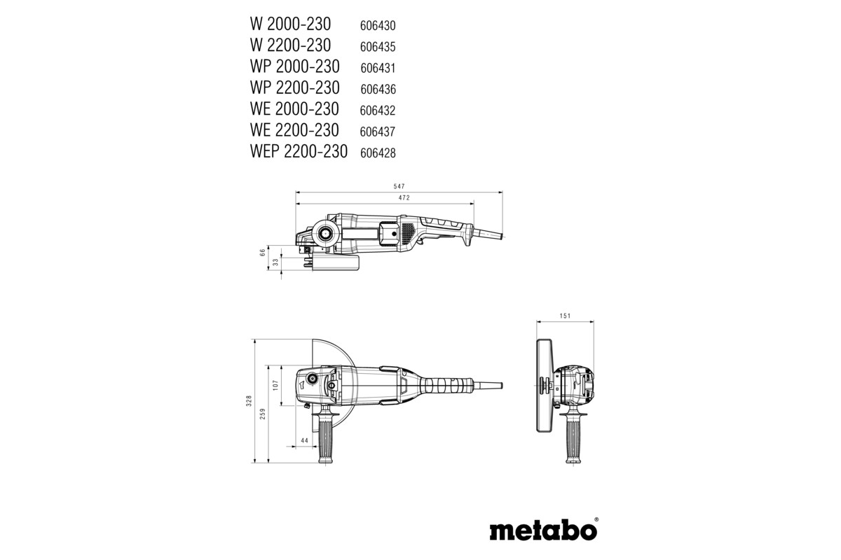 Úhlová bruska Metabo WE 2000-230