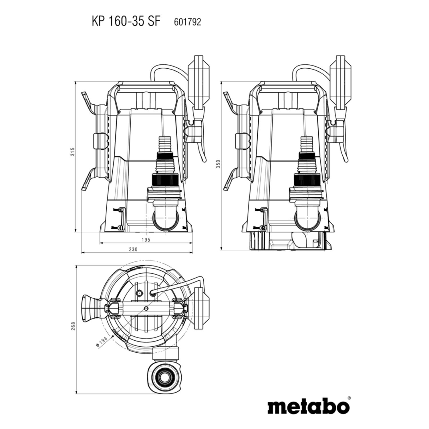 Ponorné čerpadlo Metabo KP 160-35 SF