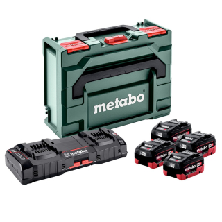 Aku set 4×10 Ah LiHD, ASC 145 Metabo, 18 V, metaBOX