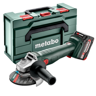 Aku úhlová bruska Metabo W 18 L 9-125 Quick, 2×5,2Ah, 18V, metaBOX