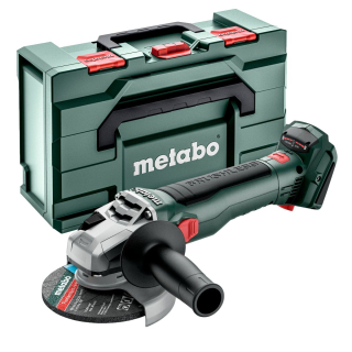 Aku úhlová bruska Metabo W 18 LT BL 11-125, metaBOX