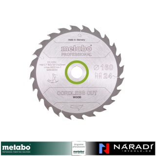 Pilový kotouč Metabo „cordless cut wood - professional“, 160x20 Z24 WZ 22°