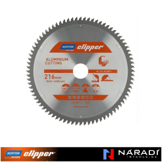 Pilový kotouč Norton Clipper, 216x30 Z80 Aluminium