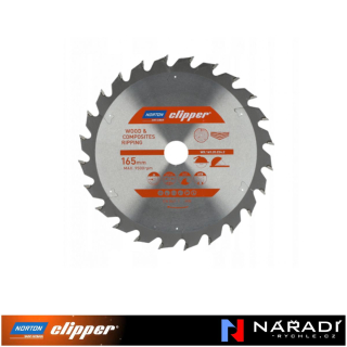 Pilový kotouč Norton Clipper, 165x20 Z24 Wood ripping