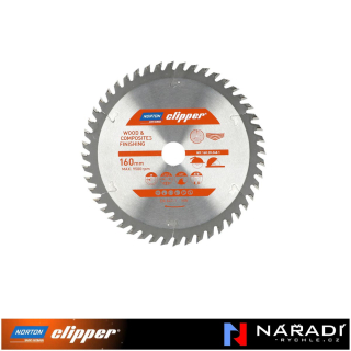 Pilový kotouč Norton Clipper, 160x20 Z48 Wood finishing