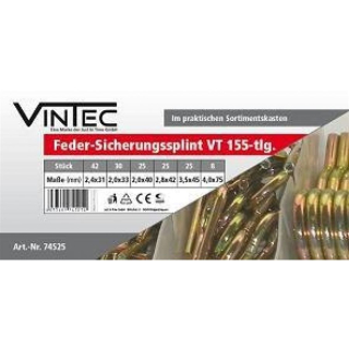 Sada pérových pojistných závlaček Vintec, 155-dílná