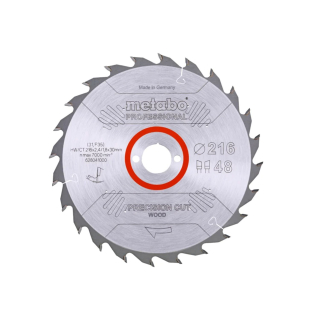 Pilový kotouč Metabo "precision cut wood - professional" 216×30, Z48